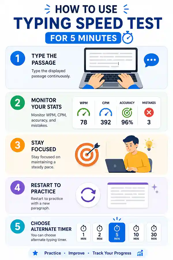 How to use the Typing Speed Test for 5 Minutes