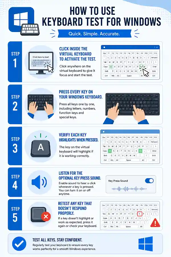 How to use the Windows Keyboard Tester tool