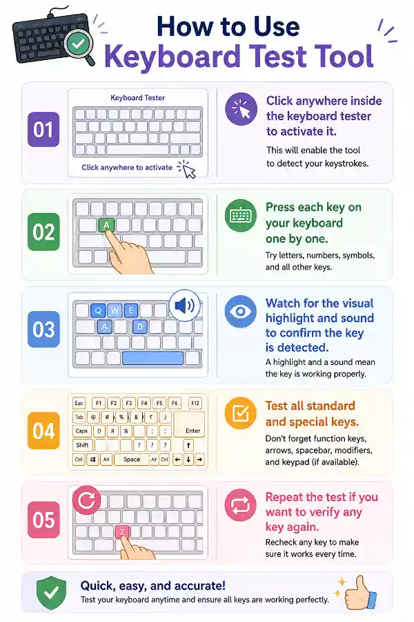 How to use the Keyboard Tester online tool